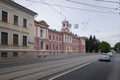 Main building and rectors office of Russian State Agrarian University - Moscow Timiryazev Agricultural Academy. Cloudy summer view