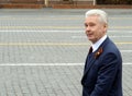 Moscow mayor Sergei Sobyanin on red square during the celebration of the 74th anniversary of Victory