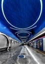 Moscow metro station `Okskaya` without people