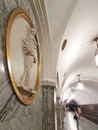 Moscow metro station Park Kultury, Russia Royalty Free Stock Photo