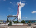 The model of the carrier rocket `East` at the Space pavilion at the All-Russia Exhibition Centre.