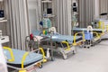 Moscow, Moscow region, Russia - 03.09.2023:Spacious hospital ward with multiple beds, vital signs monitors Royalty Free Stock Photo