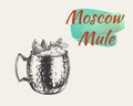 Moscow Mule Hand Drawn Drink Vector Illustration