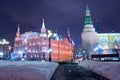Moscow night historical landmark Royalty Free Stock Photo