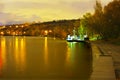 Moscow, night, river