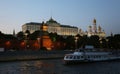 Moscow, night on a view of the Kremlin from the side of the quay Royalty Free Stock Photo