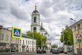 Moscow. Nikoloyamskaya street. Church of St. Sergius of Radonezh Royalty Free Stock Photo