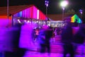 Ice rink in the Gorky park in Moscow. Night scene Royalty Free Stock Photo