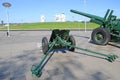45-mm anti-tank gun `Sorokopyatka` sample of 1937 53-K and 152-mm Soviet howitzer-gun ML-20 `Emelya`
