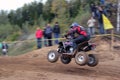 MOSCOW OBLAST, RUSSIA - SEPTEMBER 24 : Motocross, spectacular and extreme sport, off-road racing Quad bike ATV Russia, Klin 24 S Royalty Free Stock Photo