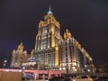 MOSCOW - OCTOBER 14: Moscow Stalin era tower building of Ukraine hotel on October 14, 2017 in Moscow, Russia