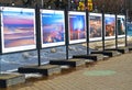 Moscow, 03 15 2022. Photo exhibition in Lianozovo Park in winter
