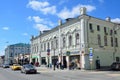 Moscow, Russia, April, 15, 2017. Moscow, Pokrovka street, house number 1/13/6, p. 2. The basis of the outbuilding urban estate, th