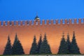 Moscow. Red Square. Kremlin, Kremlin walls and fir trees. Royalty Free Stock Photo