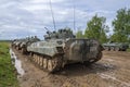 Convoy of Russian BMP-2 infantry fighting vehicle