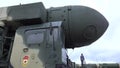 MOSCOW REGION, RUSSIA - AUGUST 25, 2017. Pan shot of the Russian Topol-M intercontinental ballistic missile launcher