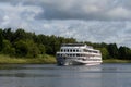 River cruise ship `Saint Petersburg` on the Moscow canal