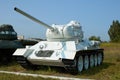 MOSCOW REGION, RUSSIA - JULY 30, 2006: Soviet tank T-34 in the T Royalty Free Stock Photo