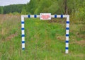 MOSCOW REGION, RUSSIA - MAY 12, 2016: Sign to indicate the passage of the oil pipeline according to the technical requirements of