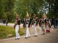 MOSCOW REGION - SEPTEMBER 06: Historical reenactment battle of Borodino at its 203 anniversary.