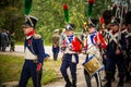 MOSCOW REGION - SEPTEMBER 06: Historical reenactment battle of Borodino at its 203 anniversary. Royalty Free Stock Photo