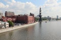 Moscow River and Bersenevskaya embankment Royalty Free Stock Photo