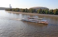 Moscow river with boat