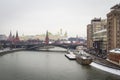 Moscow river embankment, the Kremlin Royalty Free Stock Photo