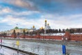 Moscow river and Kremlin embankment at winter