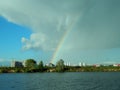 Moscow river rainbow Royalty Free Stock Photo