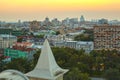 Moscow roofs evening view