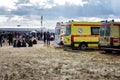 Moscow, Russia, 08/30/2015: Ambulances at a public event in the open air. Air Show Max