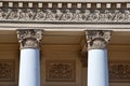 Moscow, Russia, April, 08, 2018. Moscow. The columns of the building of the Bolshoi theatre