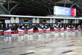 Moscow, Russia - April 4. 2018. empty check-in of airline Rossiya in Vnukovo airport
