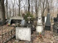 Moscow, Russia, April, 04, 2023. Family burial of the Jewish family Lyass at the Vvedenskoye (German) cemetery