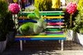 Moscow, Russia, April 9, 2019. Festive decoration of the city streets for the spring holidays. happy Easter