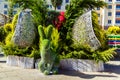 Moscow, Russia, April 9, 2019. Festive decoration of the city streets for the spring holidays. happy Easter