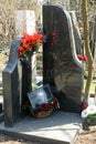 The grave of the famous Soviet and Russian film director Leonid Gaidai at the Kuntsevo cemetery in Moscow Royalty Free Stock Photo