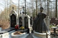 The grave of the famous Soviet and Russian singer Lyudmila Ryumina at the Vostryakov Cemetery in Moscow