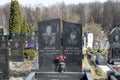 The grave of the Soviet military commander, Colonel-General-engineer Yuri Pichugin at the Troekurovsky cemetery in Moscow