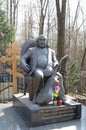 The grave of Soviet and Russian theater and film actor Dufuni Vishnevsky at the Vostryakov Cemetery in Moscow