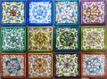 Moscow, Russia - April 21, 2023: Handmade ceramic tiles covered with glaze for interior decor