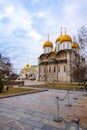 Moscow, Russia - April 10, 2022: Inside the Kremlin's wall - Ivan the Great Bell Tower in Moscow, Russia Royalty Free Stock Photo