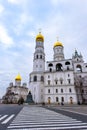 Moscow, Russia - April 10, 2022: Inside the Kremlin's wall - Ivan the Great Bell Tower in Moscow, Russia Royalty Free Stock Photo