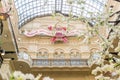 Moscow, Russia - April 5, 2018: Interior of the famous Moscow shapping mall GUM at red square