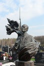 Monument to the soldier of the Great Patriotic War Vladimir Konstantinovich Kochetkov at the Troekurovsky cemetery in Moscow