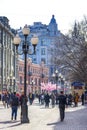 The new Arbat street of the Moscow city is pedestrian street, it& x27;s walking street and tourist