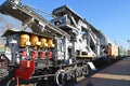 Moscow, Russia - April 1.2017. The old railway car for cleaning debris from the rails in Museum of History of Railway Transport