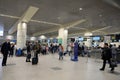 Passengers in the terminal of the Domodedovo International Airport in Moscow Royalty Free Stock Photo