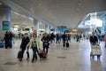 Passengers in the terminal of the Domodedovo International Airport in Moscow Royalty Free Stock Photo